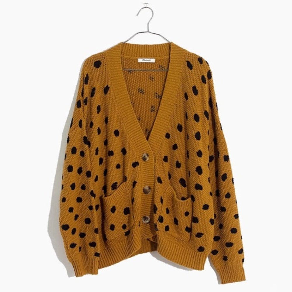 Madewell Hillview Sweater Cardigan Painted Spots
